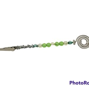 Green ATM card holder, bracelet helper, roach clip